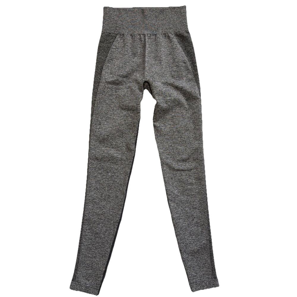 Gymshark Seamless Leggings Womens Small Gray Purple Logo Workout Gym